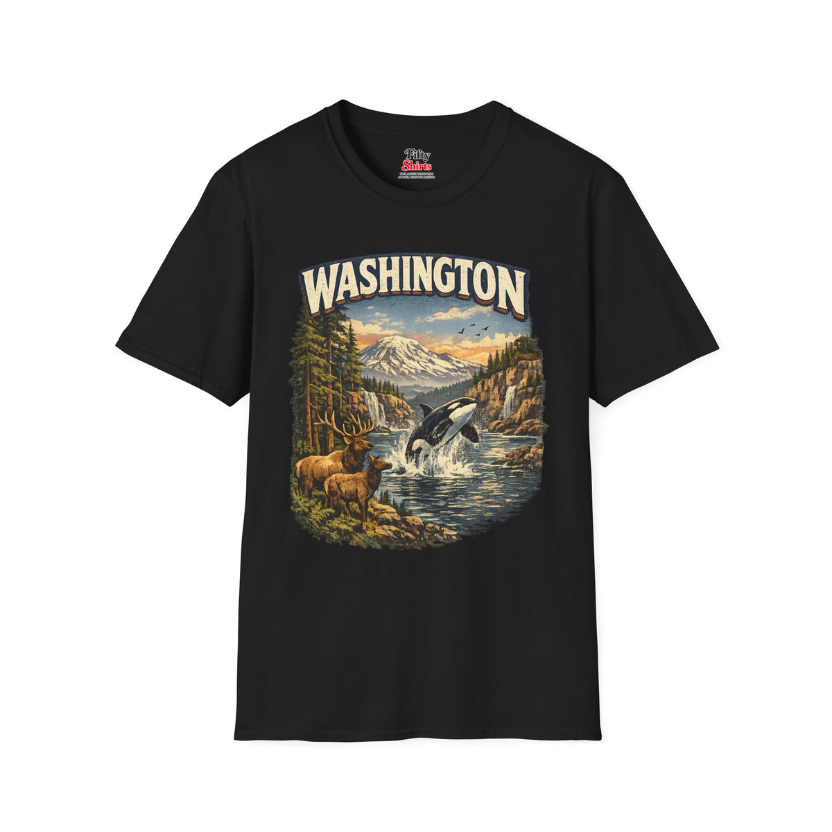 Washington Wildlife Unisex Softstyle T Shirt State Pride Graphic Tee Collections FS03