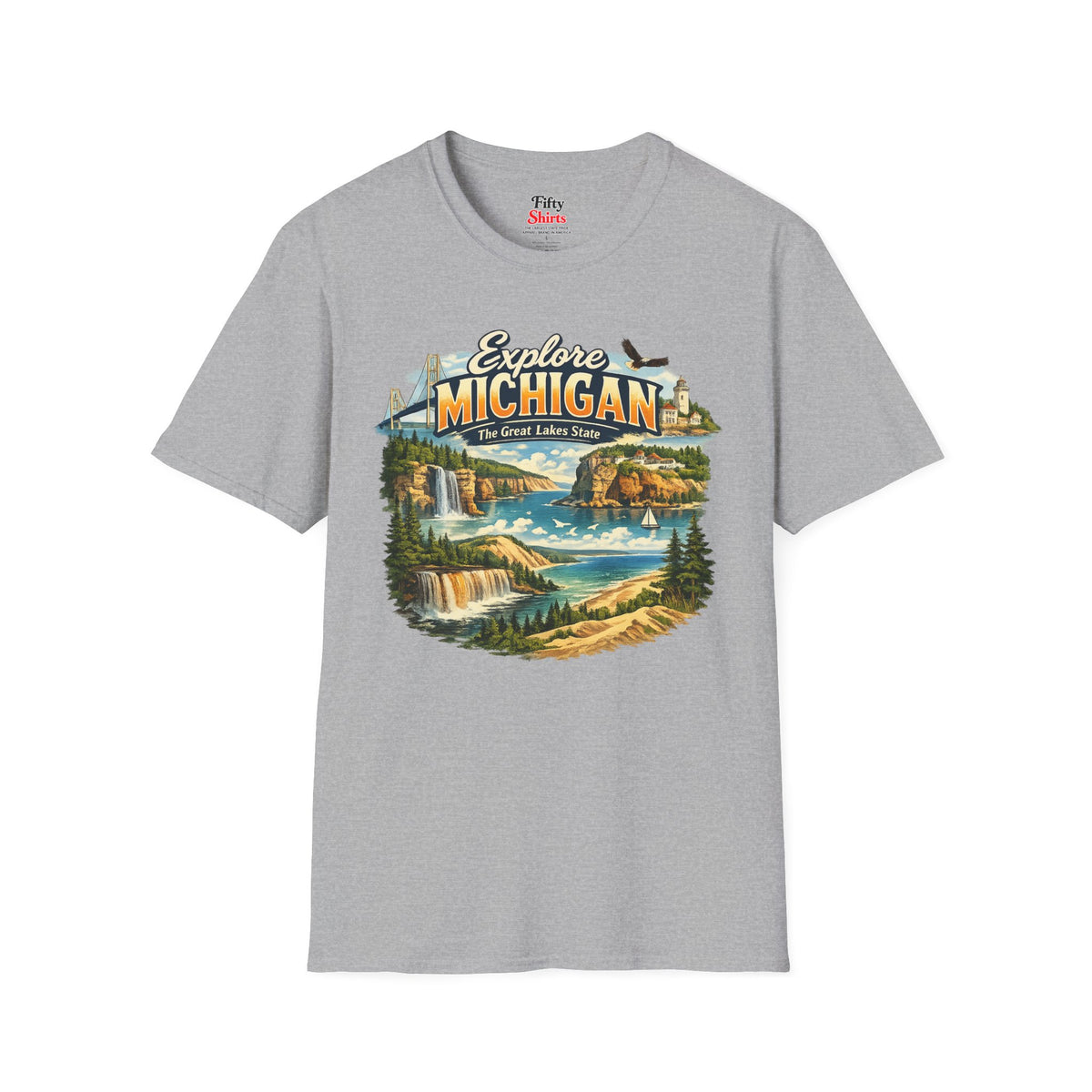 Explore Michigan Unisex Softstyle T Shirt State Pride Graphic Tee Collections FS03