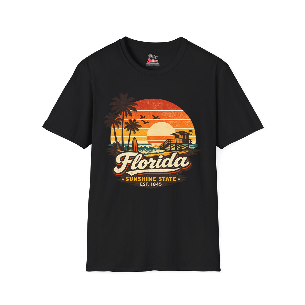 Florida Beach Sunset Unisex Softstyle T Shirt State Pride Graphic Tee Collections FS03