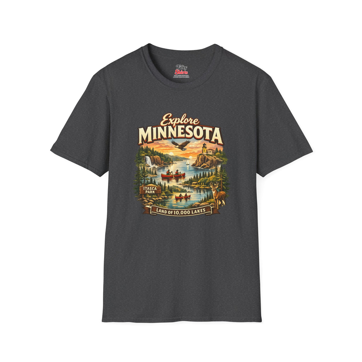 Explore Minnesota Unisex Softstyle T Shirt State Pride Graphic Tee Collections FS03