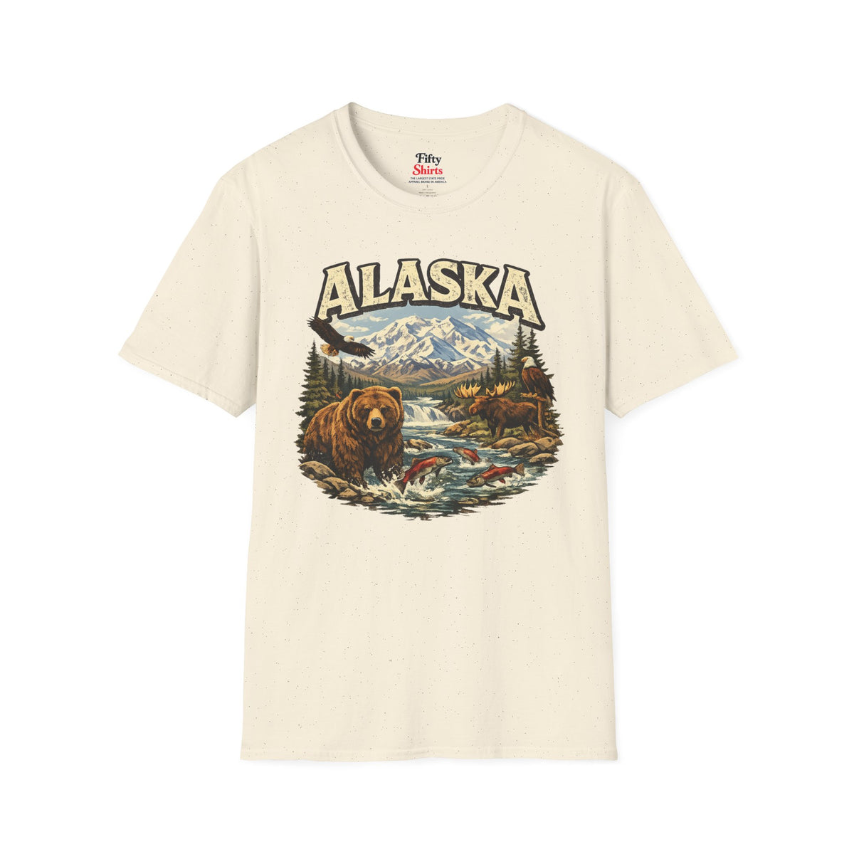Alaska Wildlife Softstyle T Shirt State Pride Graphic Tee Collections FS03