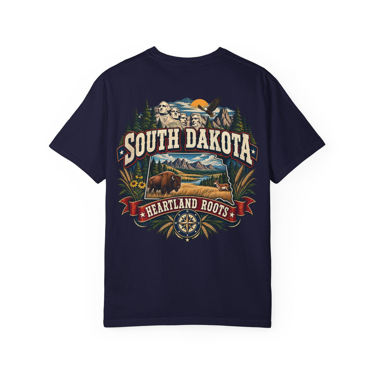 South Dakota Heartland Roots Unisex Comfort Color 1717 Streetwear Graphic Tee