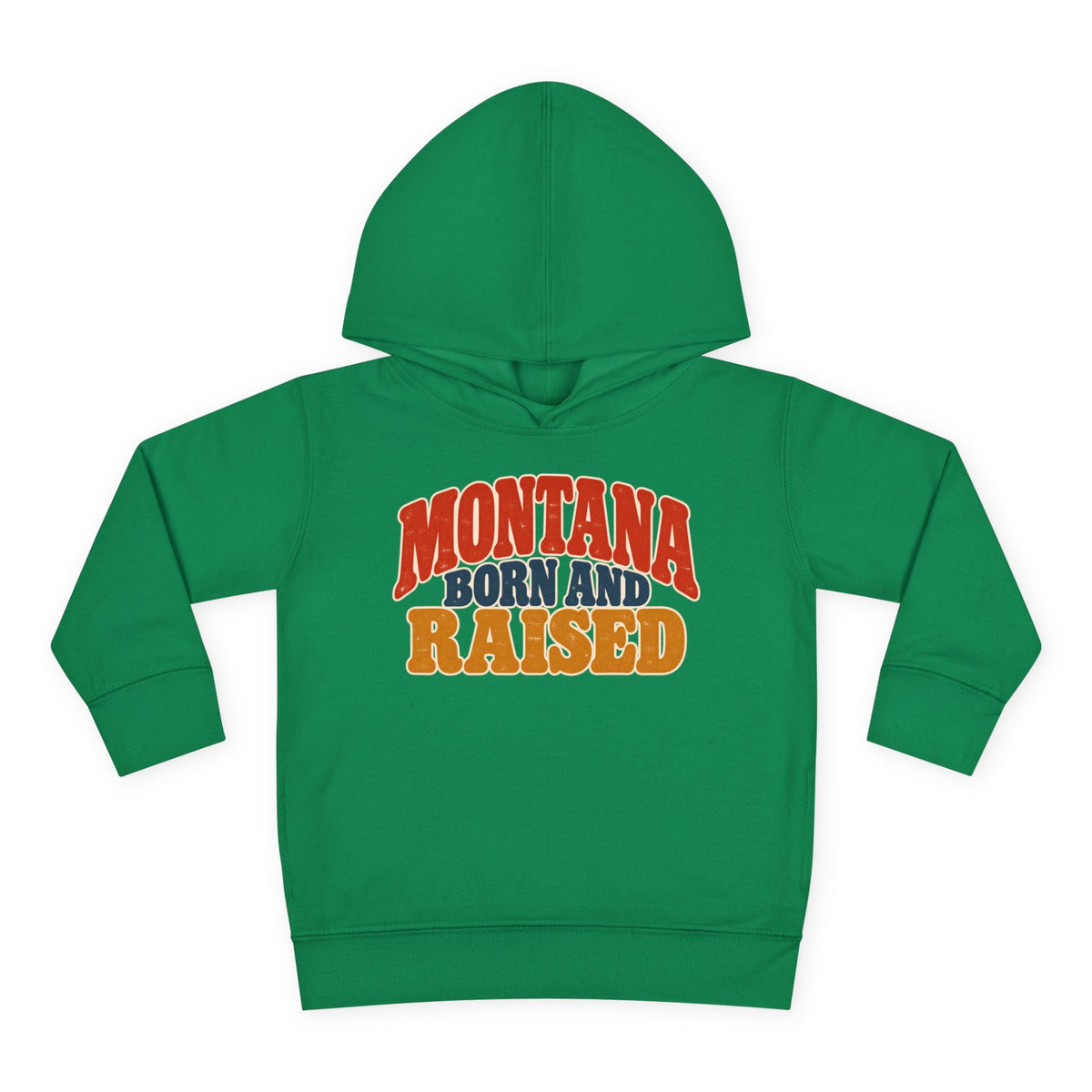 Montana Born and Raised Retro 1970s Unisex Toddler Pullover Fleece Hoodie