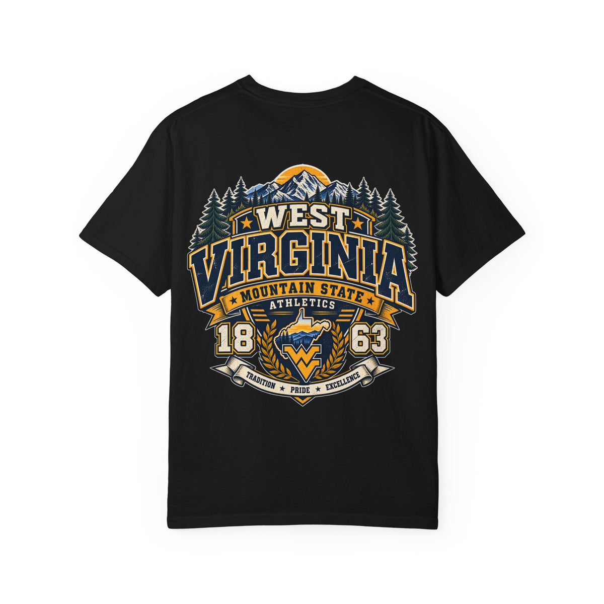 West Virginia Mountain State Athletics Unisex Comfort Color 1717 Streetwear Graphic Tee