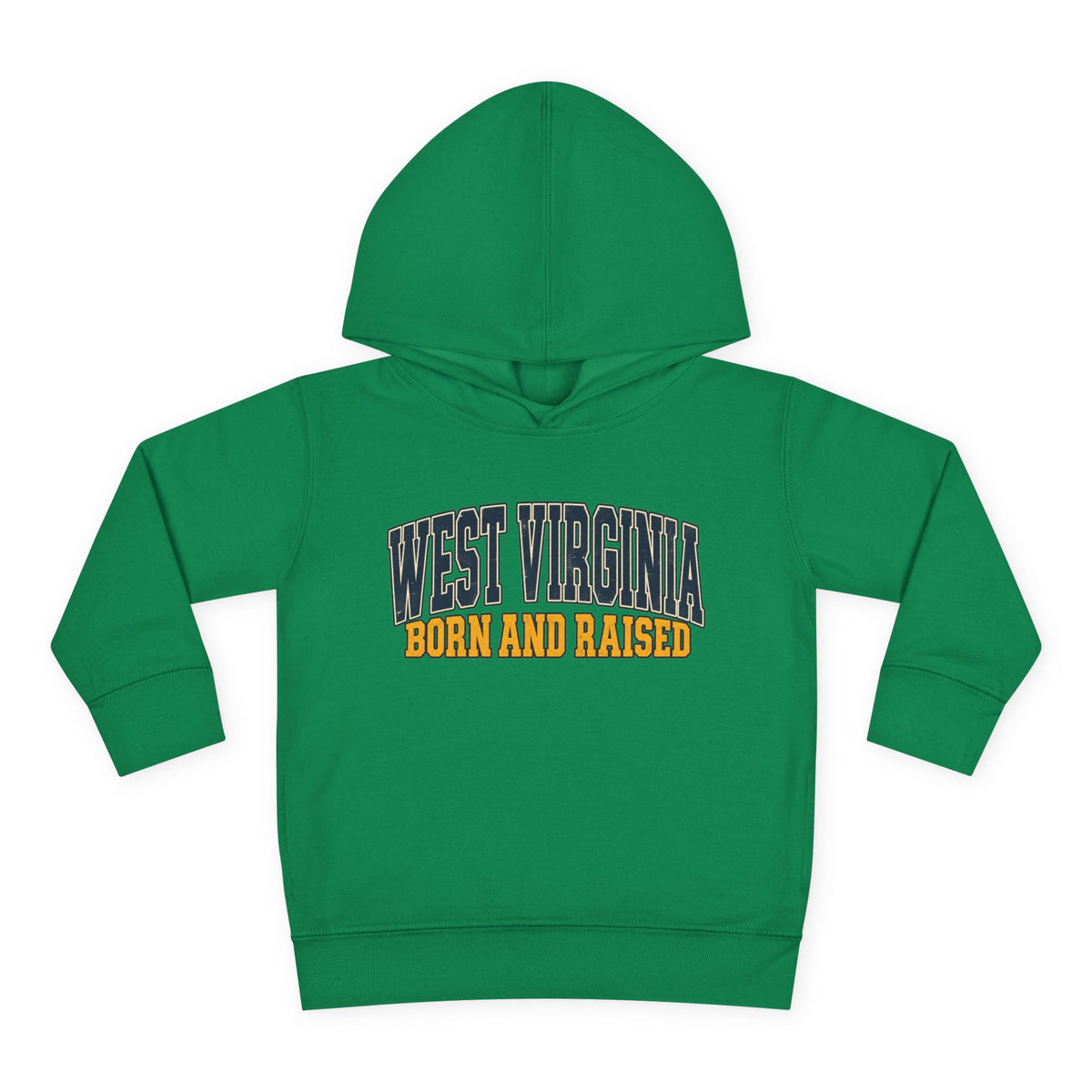 West Virginia Born and Raised Vintage Americana Unisex Toddler Pullover Fleece Hoodie