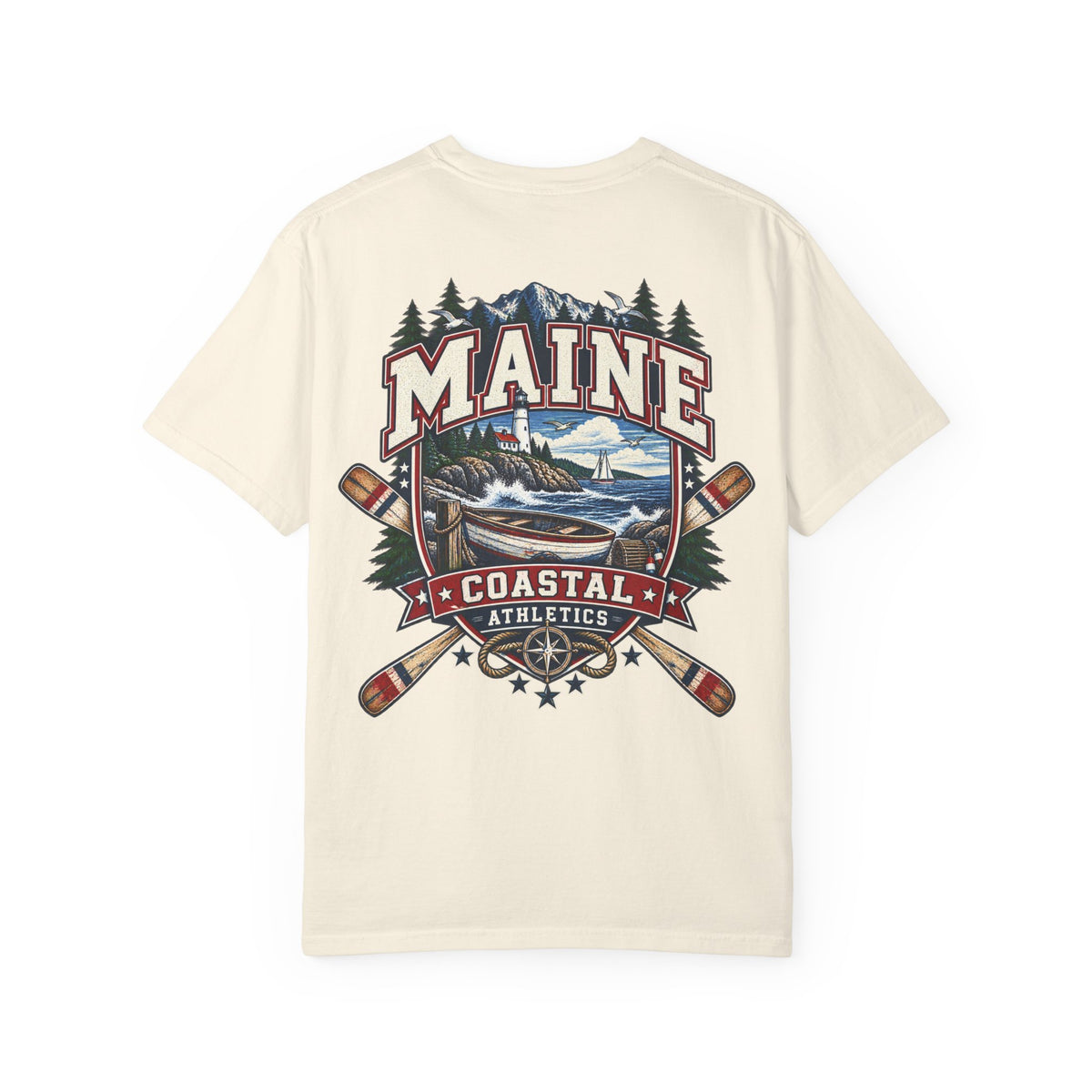 Maine Coastal Athletics Unisex Comfort Color 1717 Streetwear Graphic Tee
