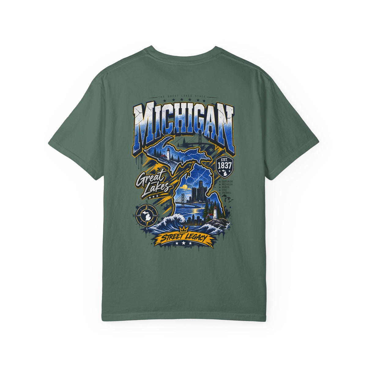 Michigan Street Legacy Unisex Comfort Color 1717 Streetwear Graphic Tee