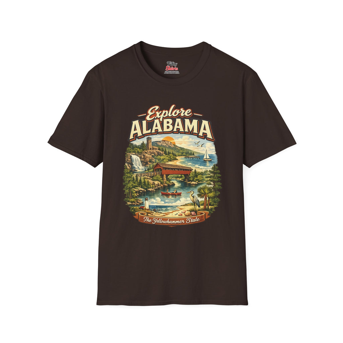 Explore Alabama Unisex Softstyle T Shirt State Pride Graphic Tee Collections FS03