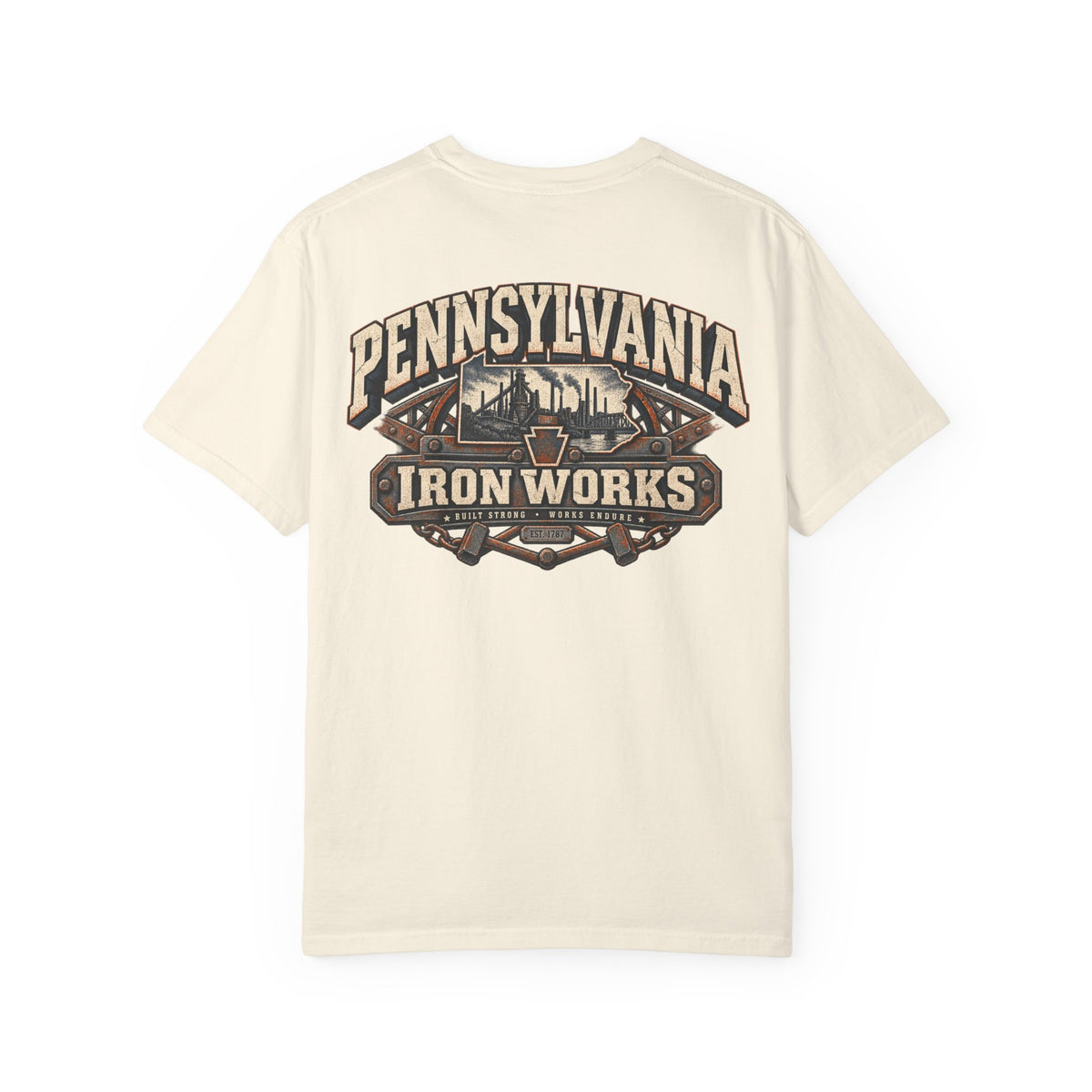 Pennsylvania Iron Works Unisex Comfort Color 1717 Streetwear Graphic Tee