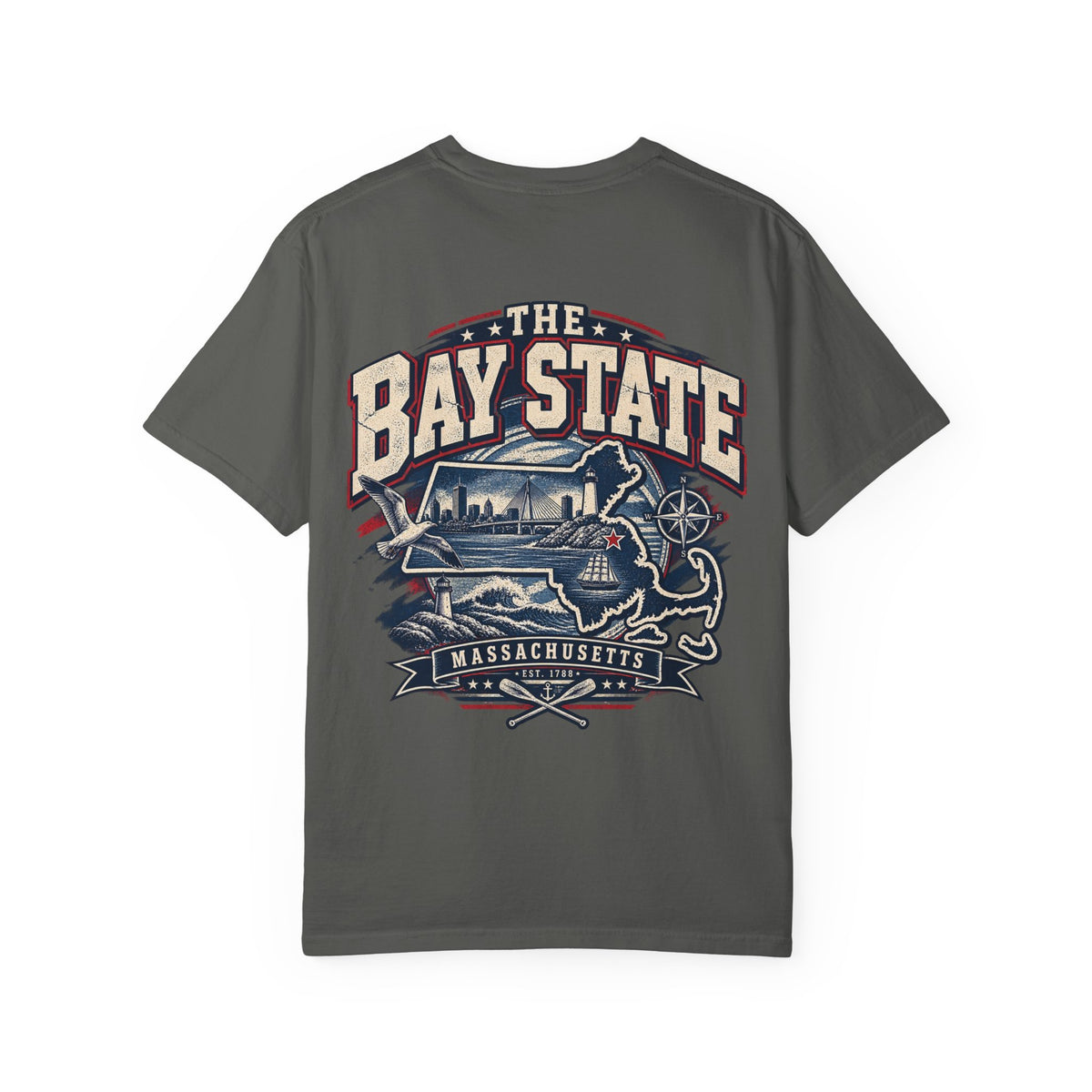 Massachusetts Bay State Streetwear Unisex Comfort Color 1717 Streetwear Graphic Tee