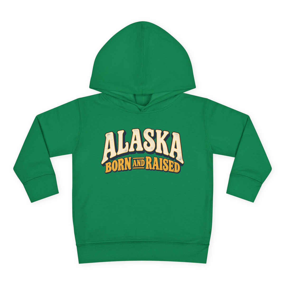 Alaska Born and Raised Retro 1970s Alaska Unisex Toddler Pullover Fleece Hoodie