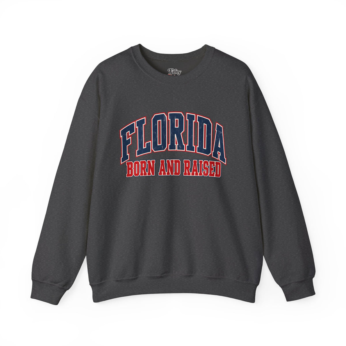 Florida Born and Raised Vintage Collegiate Unisex Sweatshirt Graphic