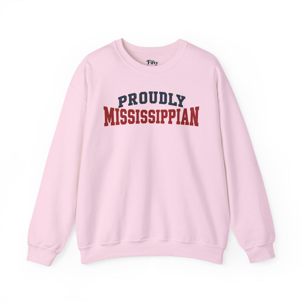 Proudly Mississippian Mississippi Unisex Crewneck Sweatshirt State Name Graphic