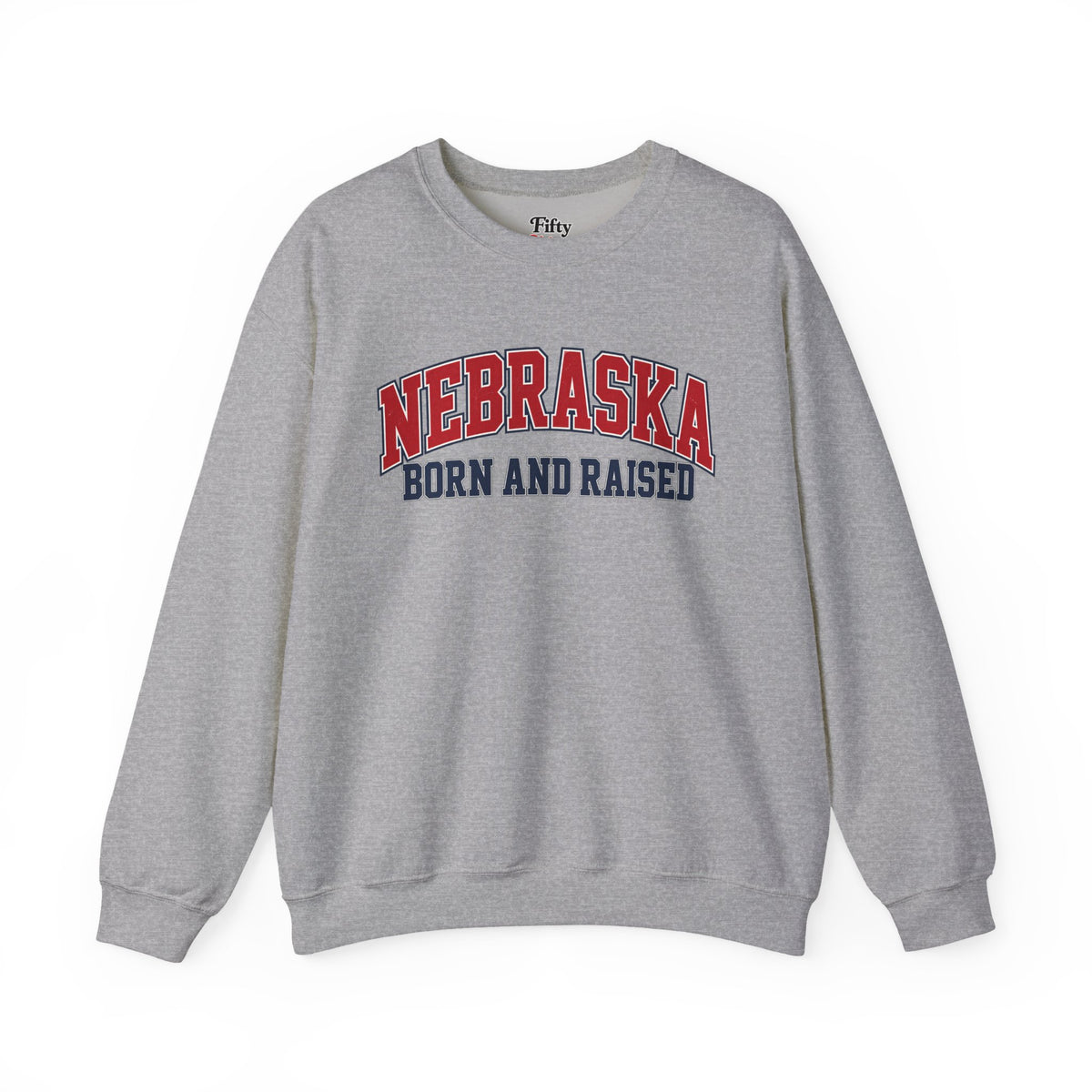 Nebraska Born and Raised Premium Collegiate Unisex Sweatshirt Graphic