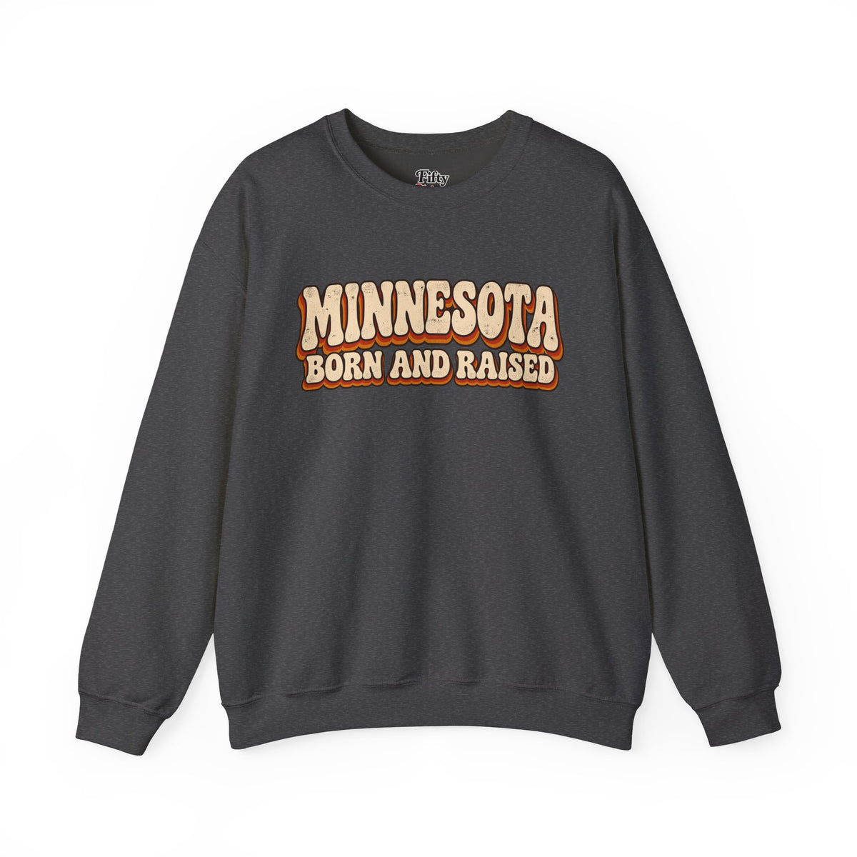 Minnesota Born and Raised Retro 1970s Unisex Sweatshirt Graphic