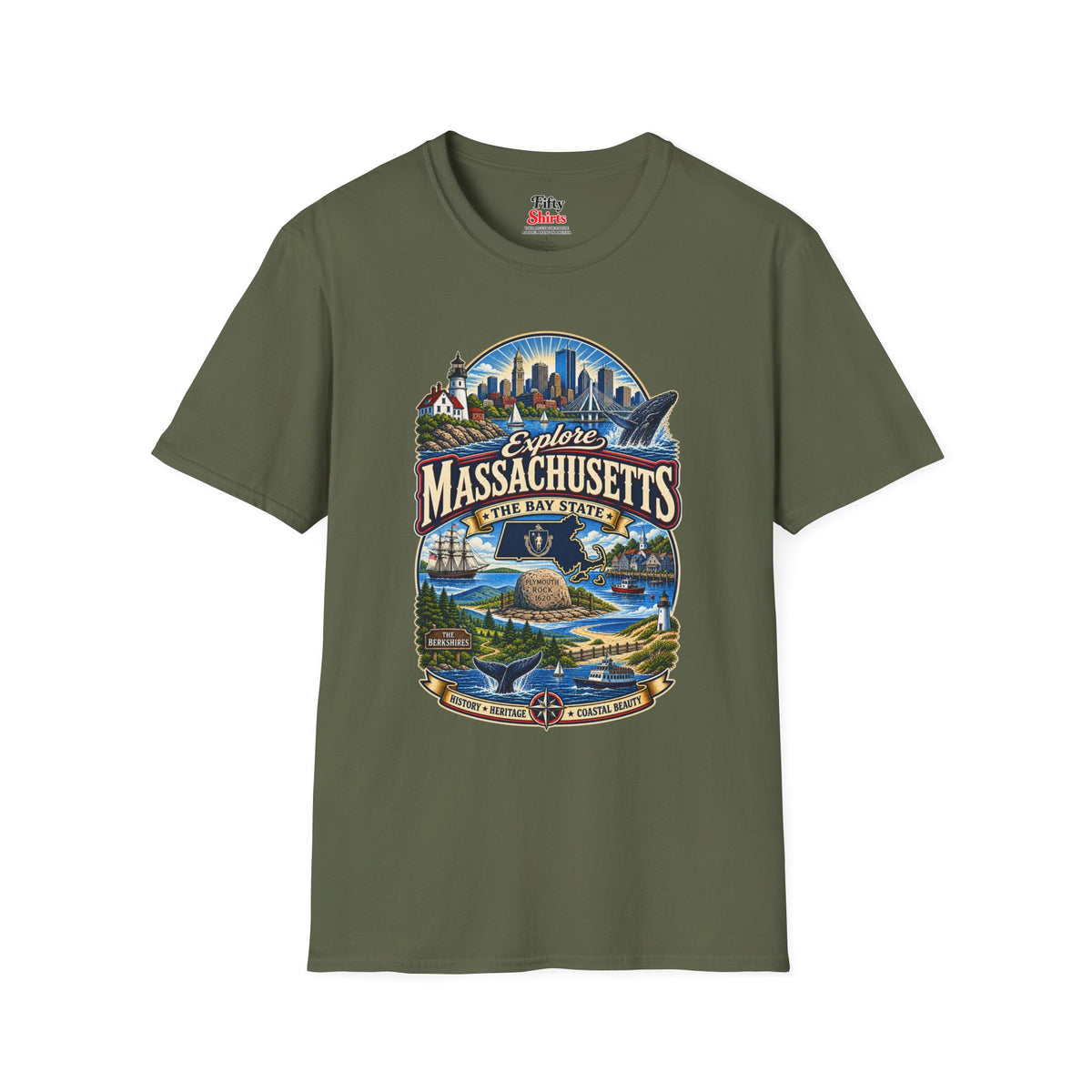 Explore Massachusetts Unisex Softstyle T Shirt State Pride Graphic Tee Collections FS03