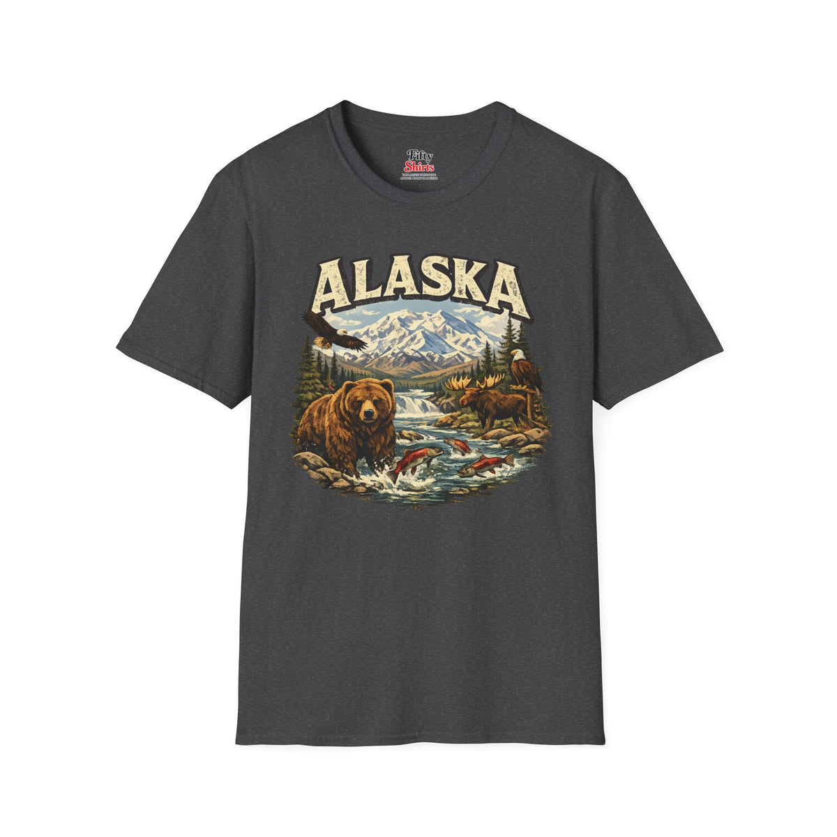Alaska Wildlife Softstyle T Shirt State Pride Graphic Tee Collections FS03