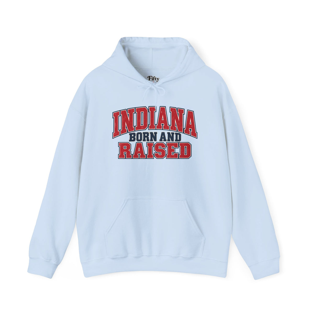 Indiana Born and Raised Vintage Collegiate Unisex Hoodie Graphic