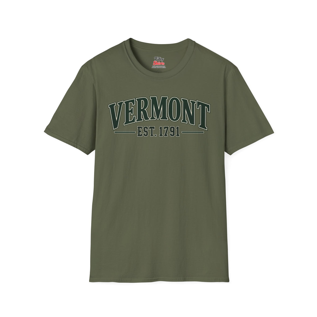 Vermont Est. 1791 Unisex Softstyle T Shirt State Name Graphic Tee