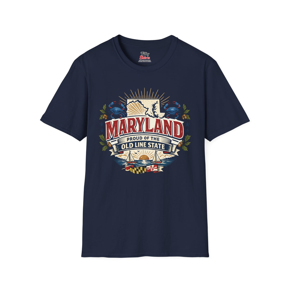 Maryland State Pride Unisex Softstyle T Shirt State Pride Graphic Tee Collections FS03