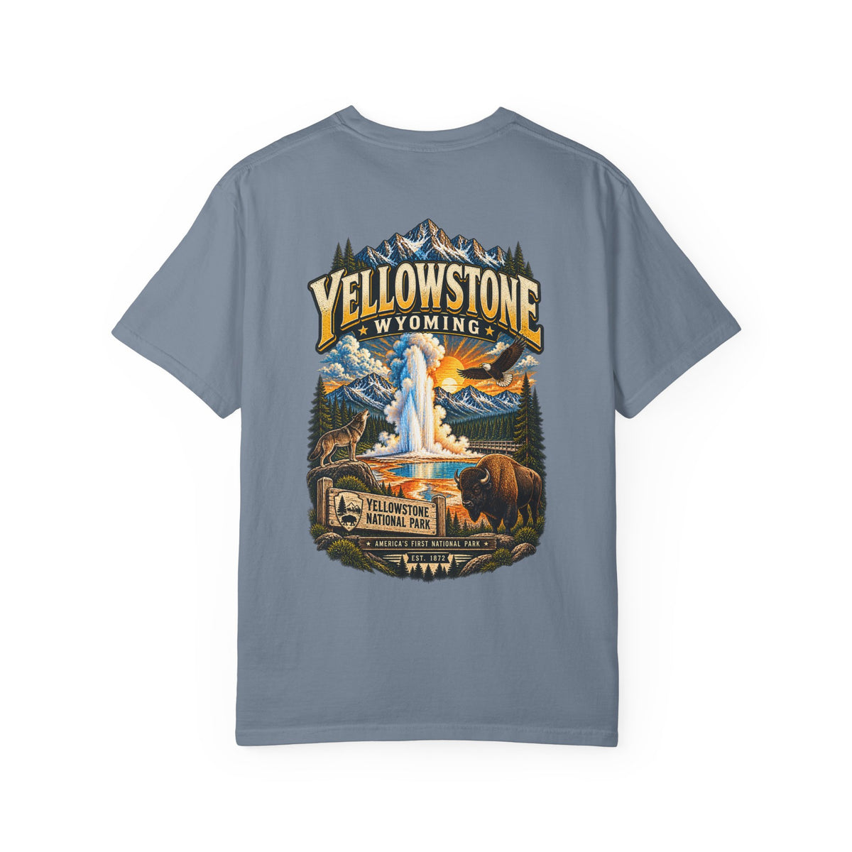 Yellowstone Wyoming Unisex Comfort Color 1717 Streetwear Graphic Tee