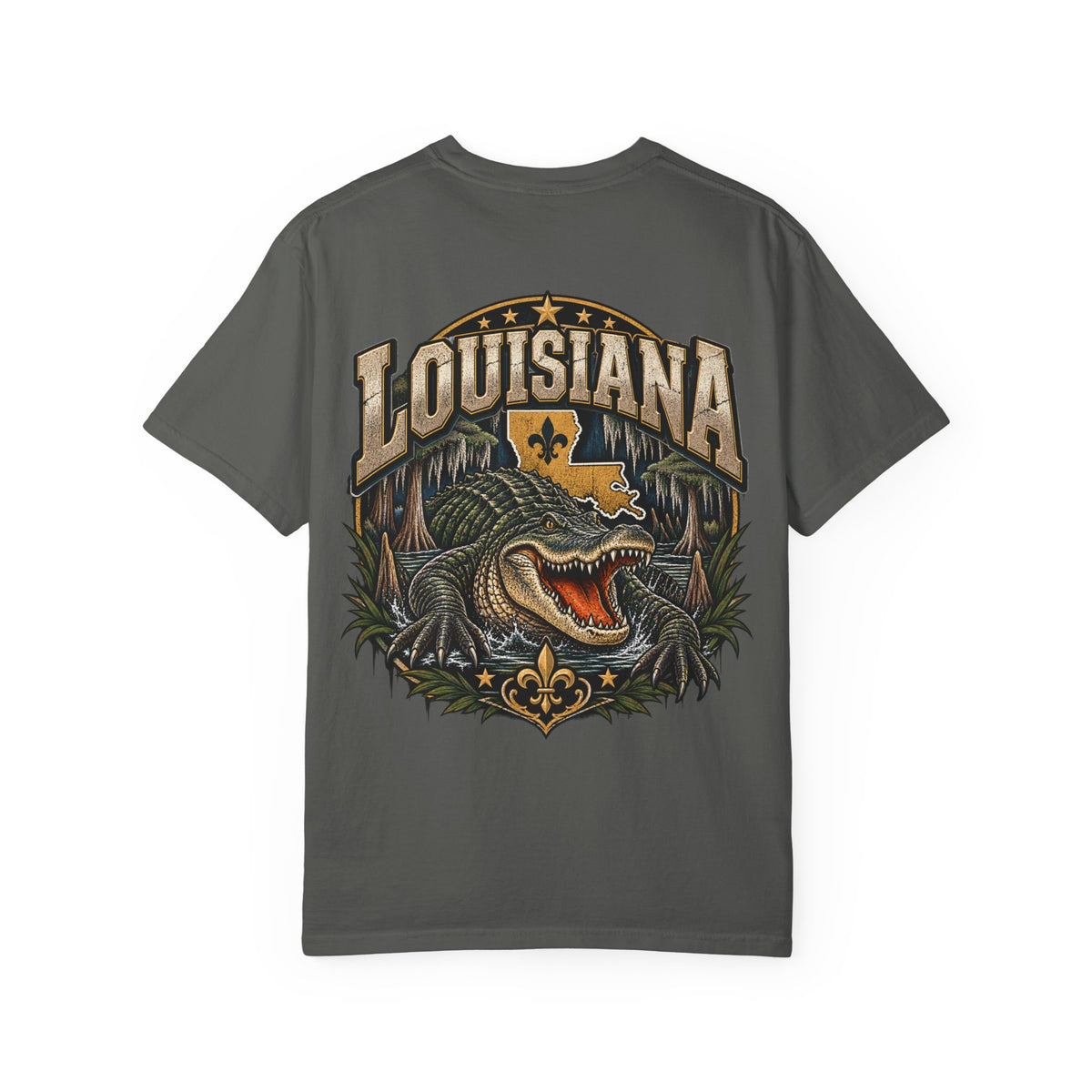 Louisiana Gator Emblem Unisex Comfort Color 1717 Streetwear Graphic Tee