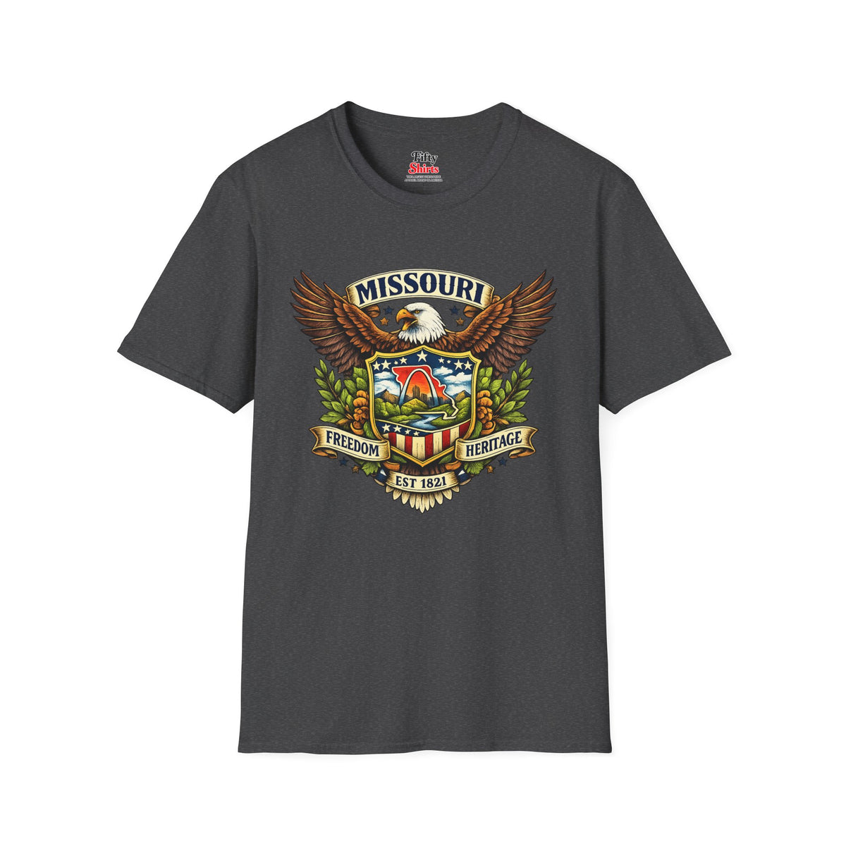 Missouri Americana Eagle Unisex Softstyle T Shirt State Pride Graphic Tee Collections FS03