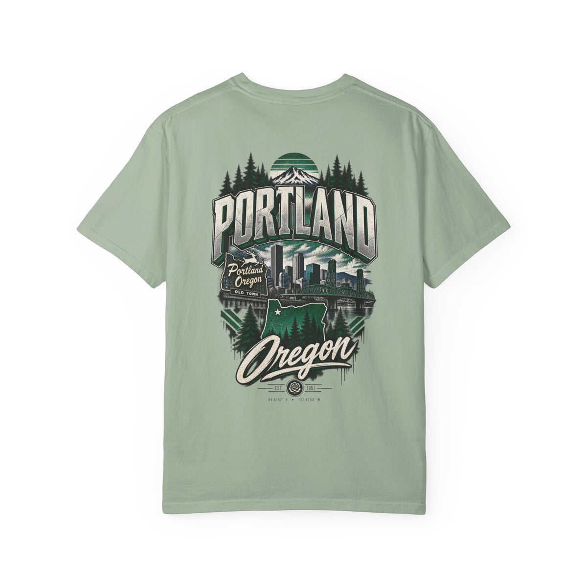 Portland Oregon Unisex Comfort Color 1717 Streetwear Graphic Tee