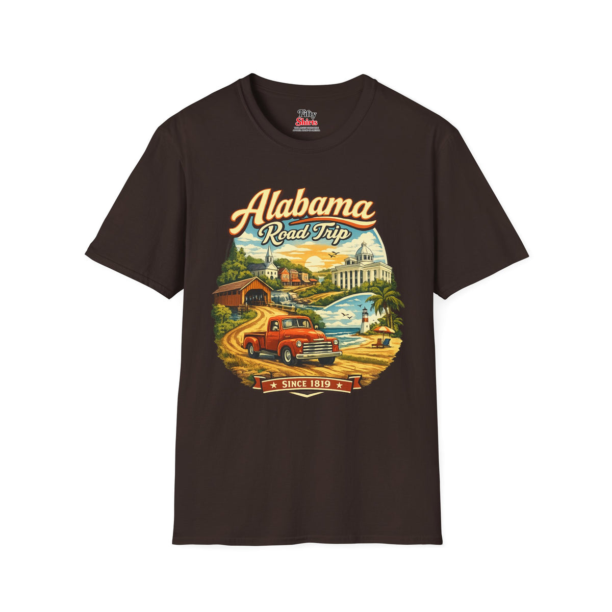 Alabama Road Trip Unisex Softstyle T Shirt State Pride Graphic Tee Collections FS03