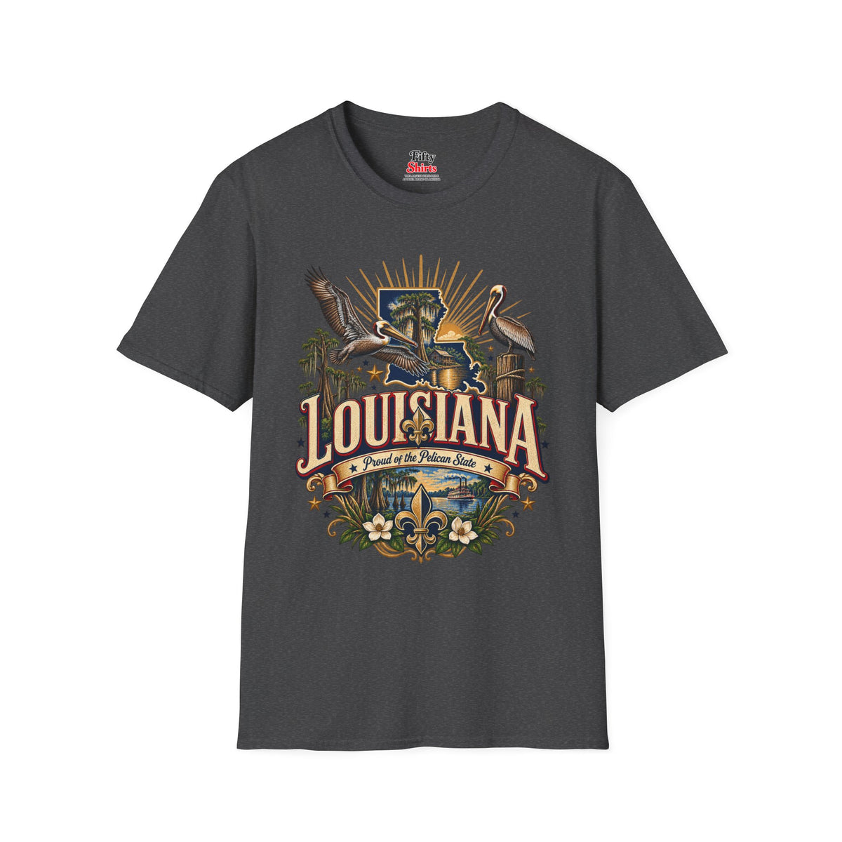Louisiana State Pride Unisex Softstyle T Shirt State Pride Graphic Tee Collections FS03