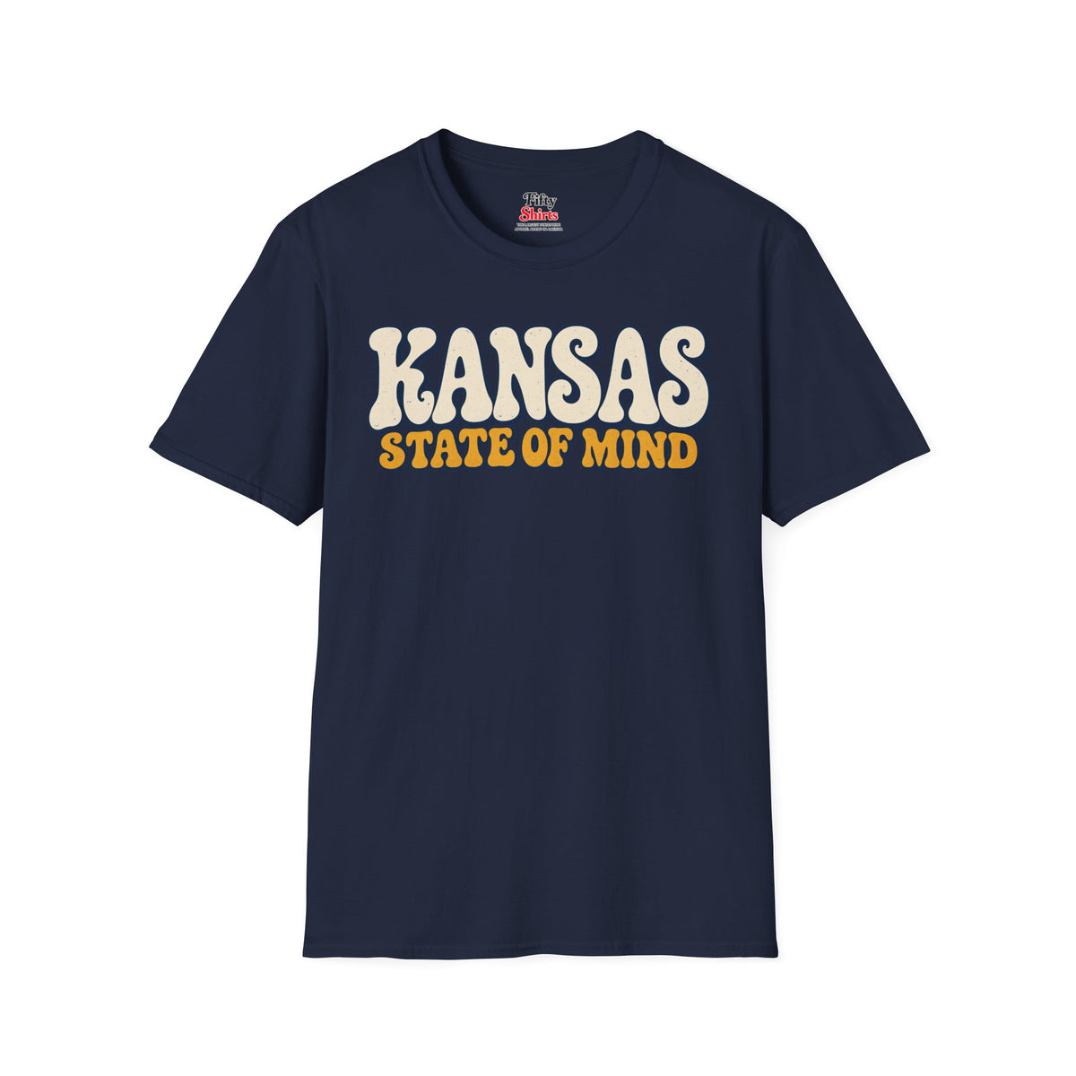 Kansas State of Mind Unisex Softstyle T Shirt State Name Graphic Tee