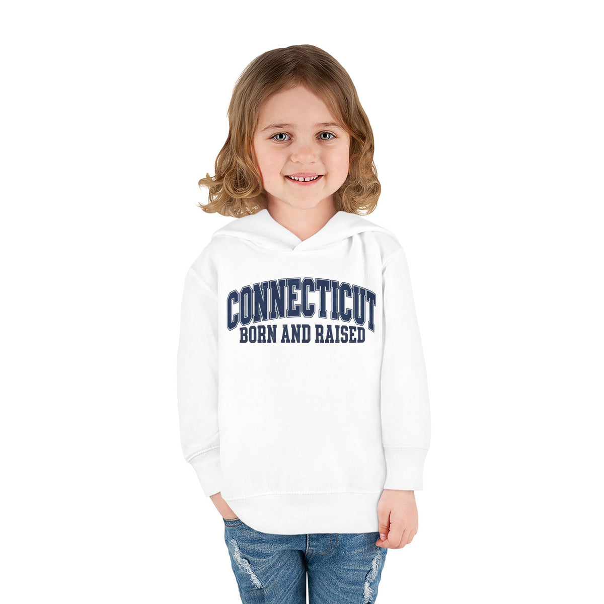 Connecticut Born and Raised Vintage Athletic Heritage Unisex Toddler Pullover Fleece Hoodie