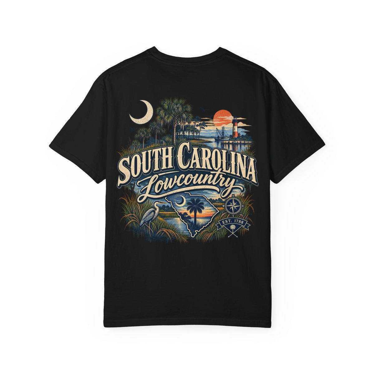 South Carolina Lowcountry Unisex Comfort Color 1717 Streetwear Graphic Tee