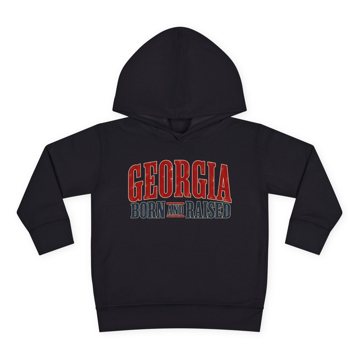 Georgia Born and Raised Southern Heritage Unisex Toddler Pullover Fleece Hoodie