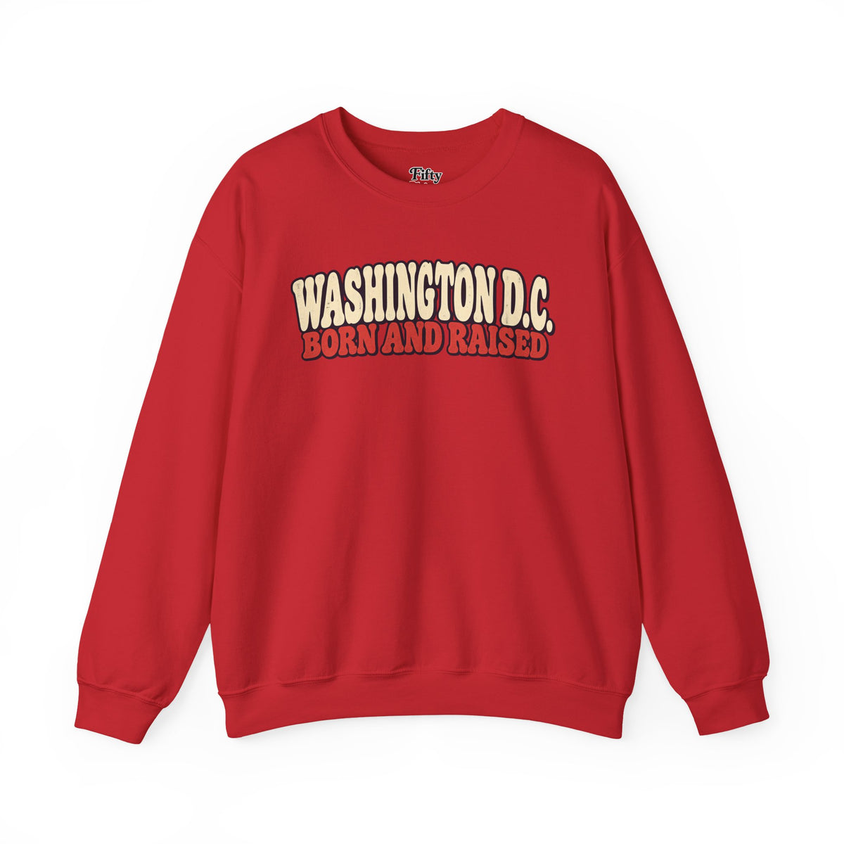 Washington DC Born and Raised Retro 1970s Unisex Sweatshirt Graphic