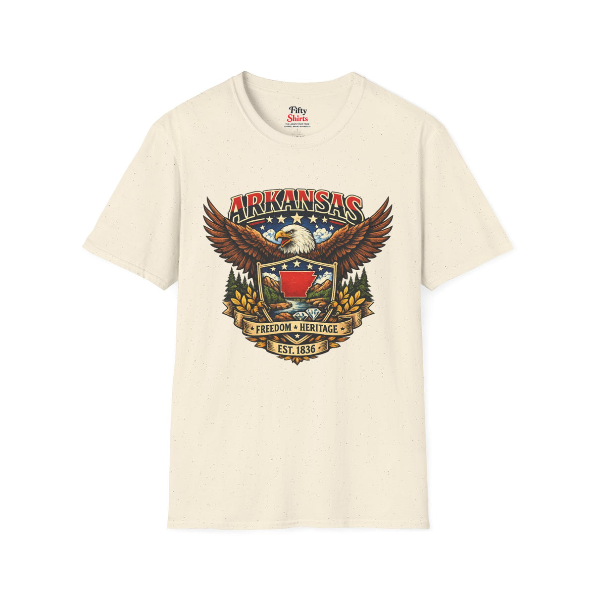 Arkansas Americana eagle Unisex Softstyle T Shirt State Pride Graphic Tee Collections FS03
