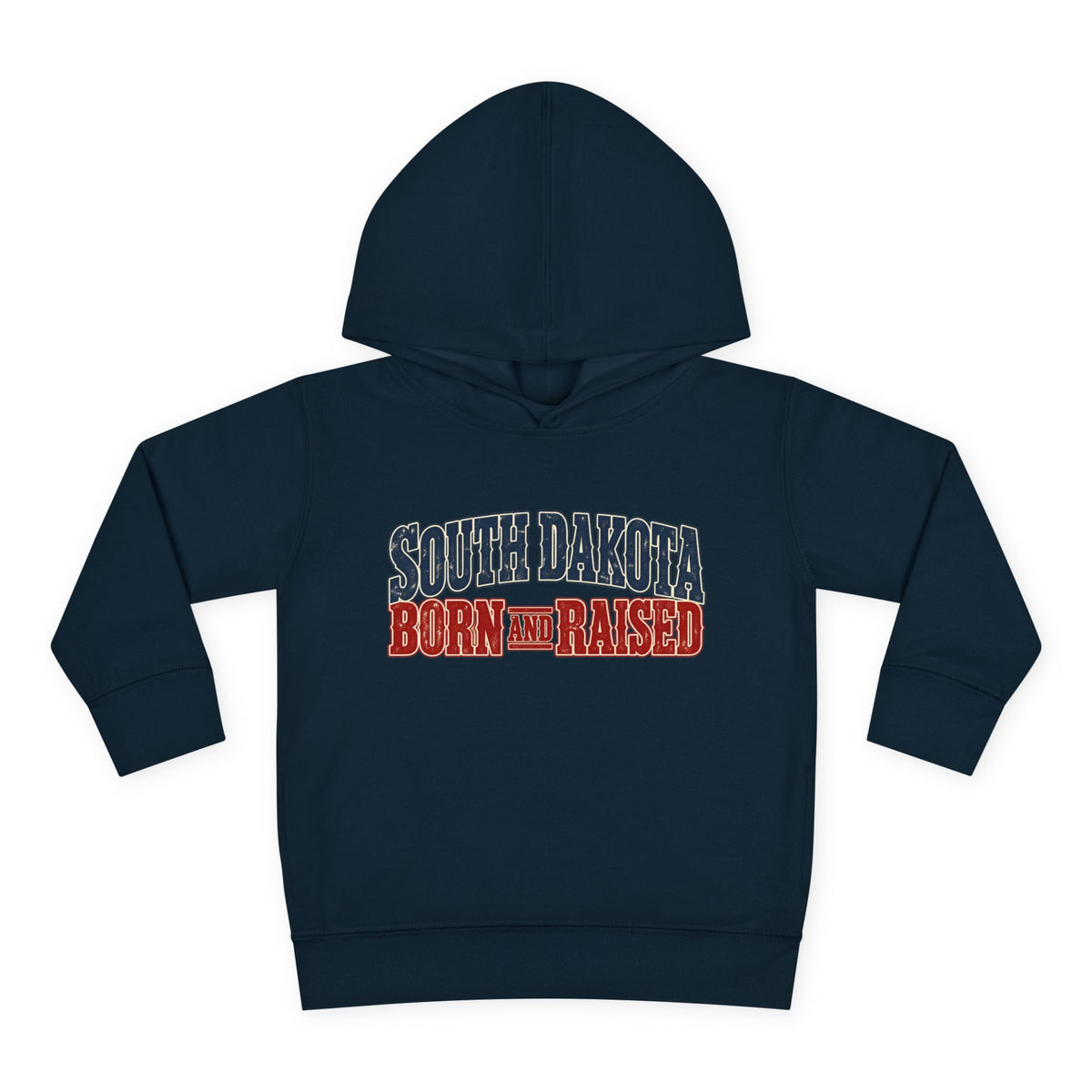 South Dakota Born and Raised Old-School Souvenir Unisex Toddler Pullover Fleece Hoodie