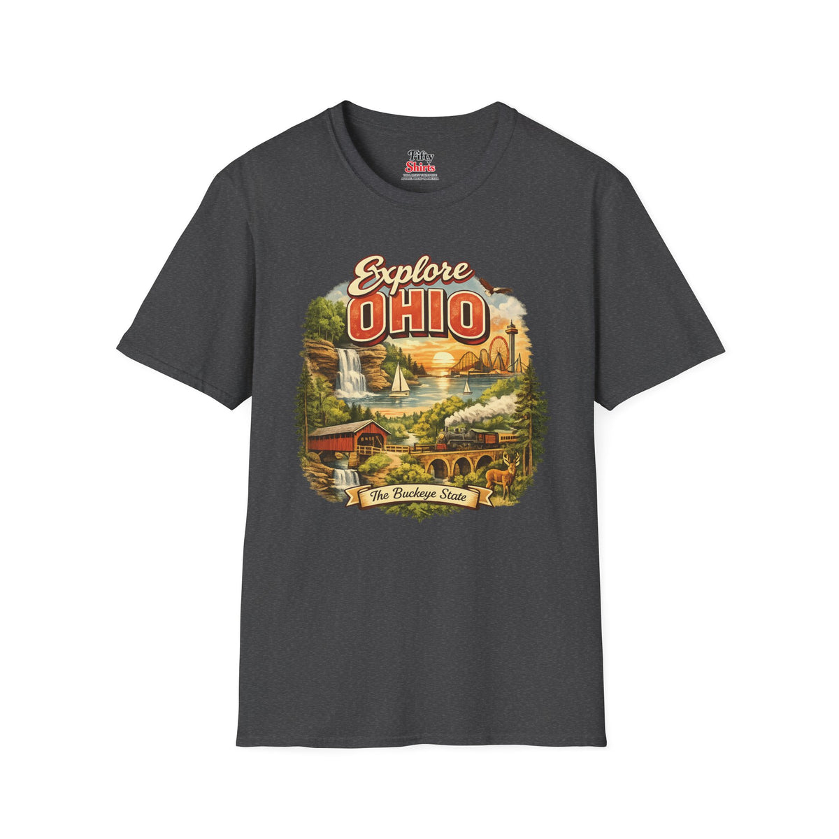 Explore Ohio Unisex Softstyle T Shirt State Pride Graphic Tee Collections FS03