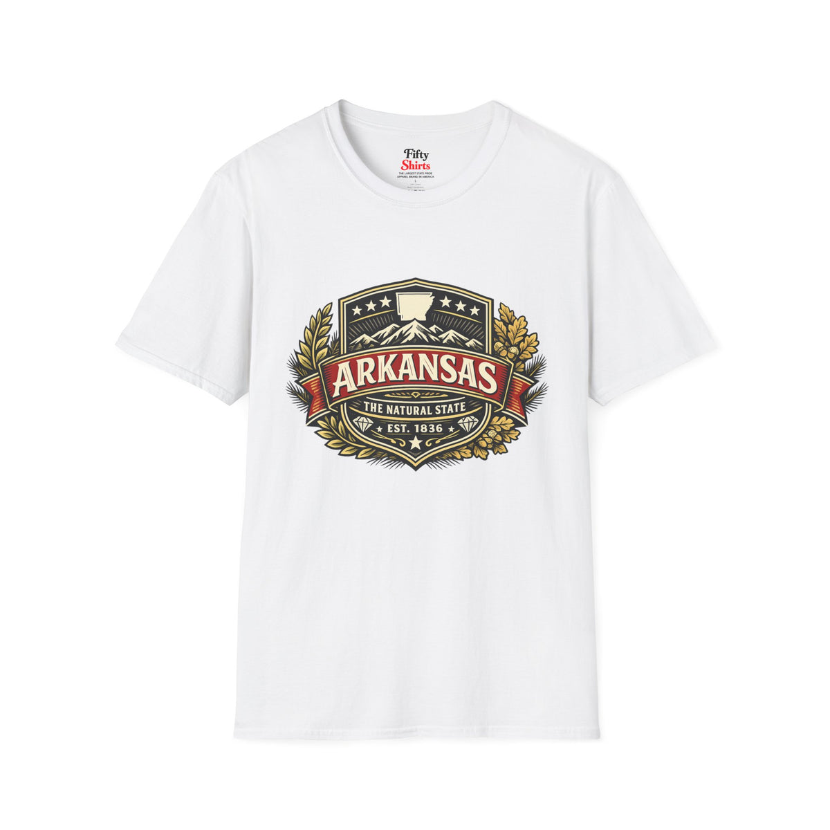 Arkansas Heritage Badge Unisex Softstyle T Shirt State Pride Graphic Tee Collections FS03