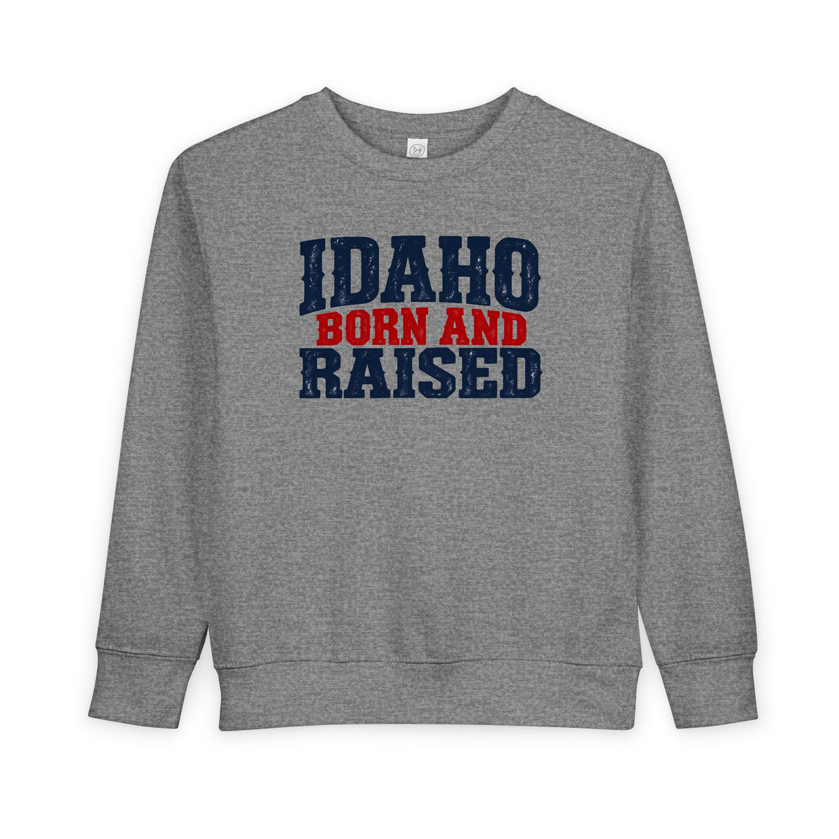 Idaho Born and Raised Bold Americana Unisex Toddler Sweatshirt