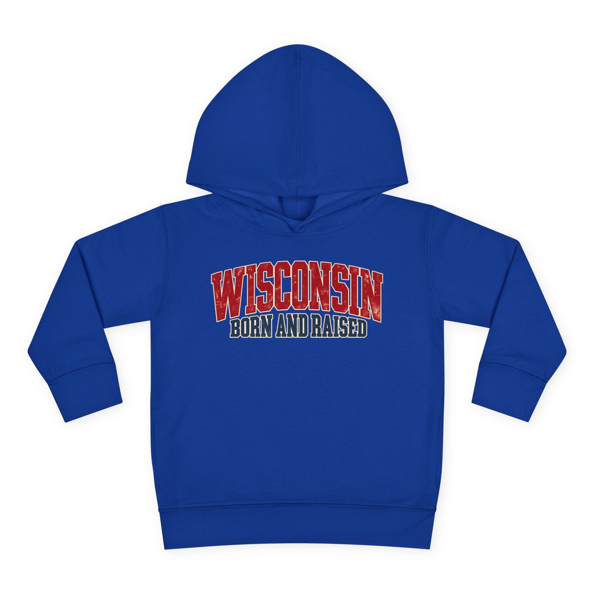 Wisconsin Born and Raised Midwest Heritage Unisex Toddler Pullover Fleece Hoodie