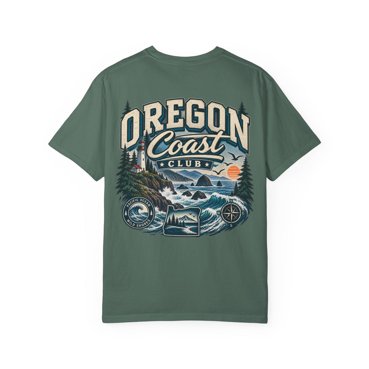 Oregon Coast Club Unisex Comfort Color 1717 Streetwear Graphic Tee