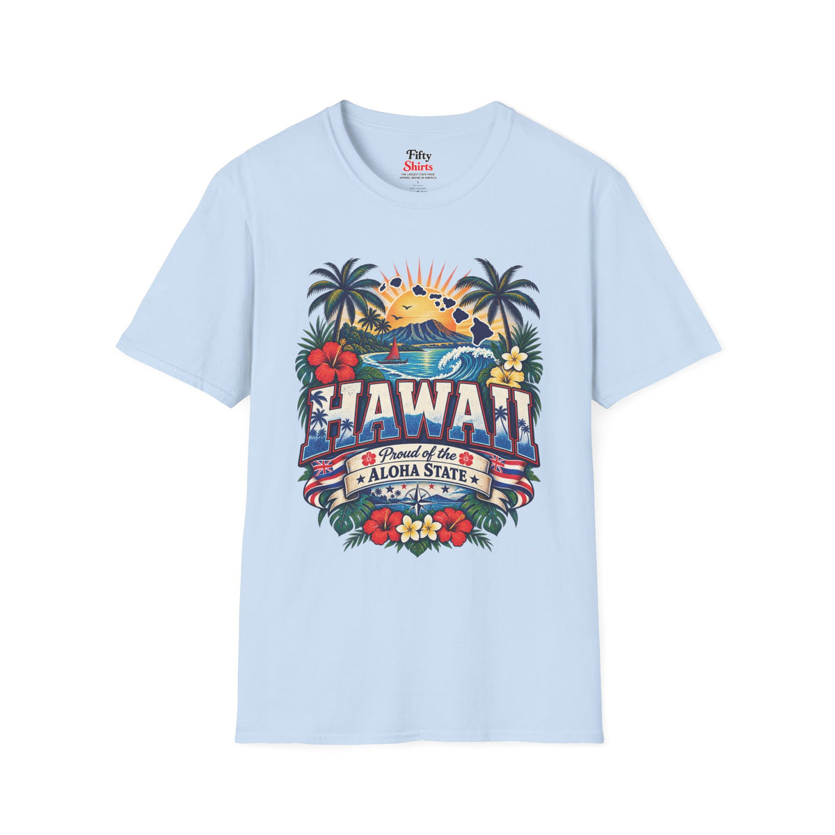 Hawaii State Pride Unisex Softstyle T Shirt State Pride Graphic Tee Collections FS03