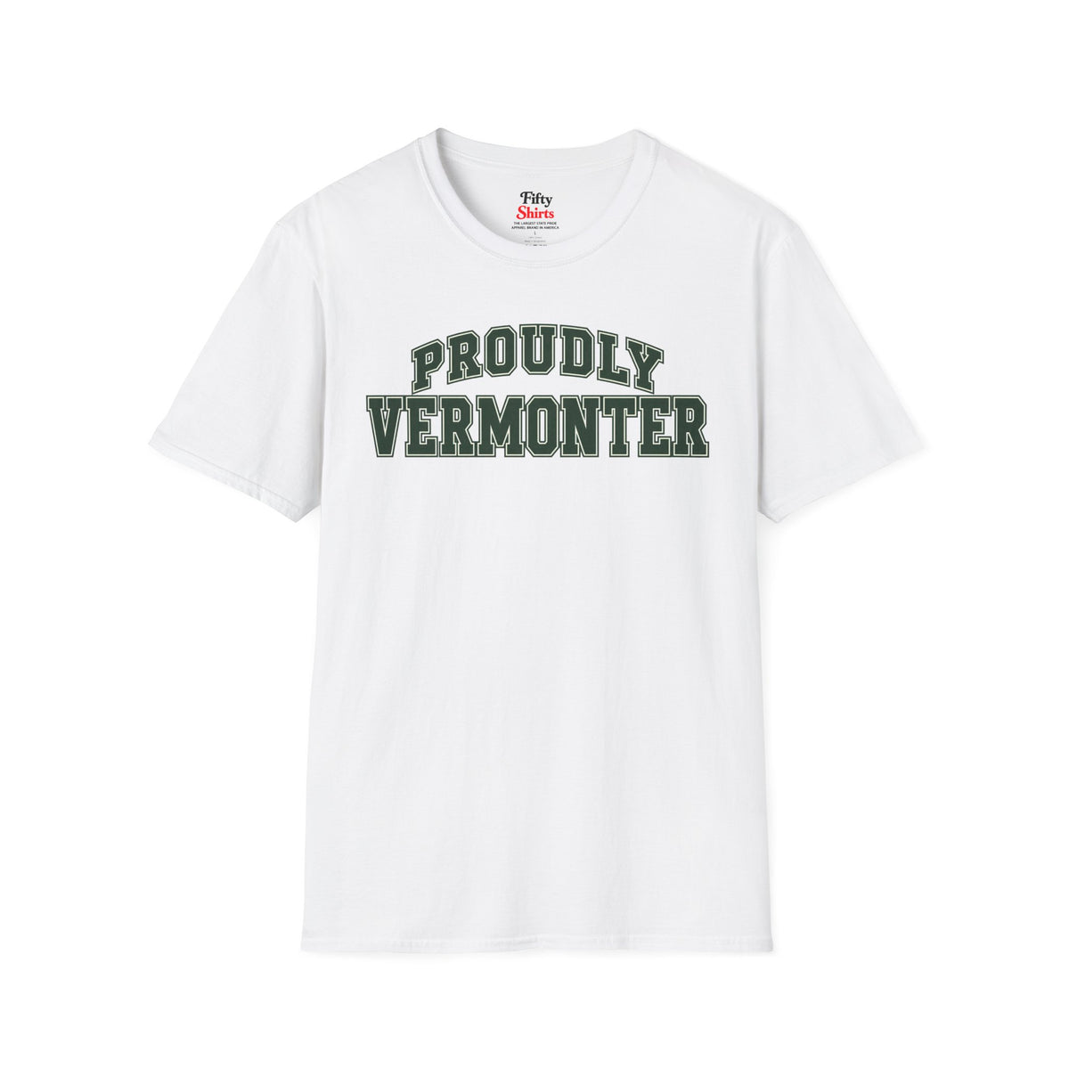 Proudly Vermonter Vermont Unisex Softstyle T Shirt State Name Graphic Tee