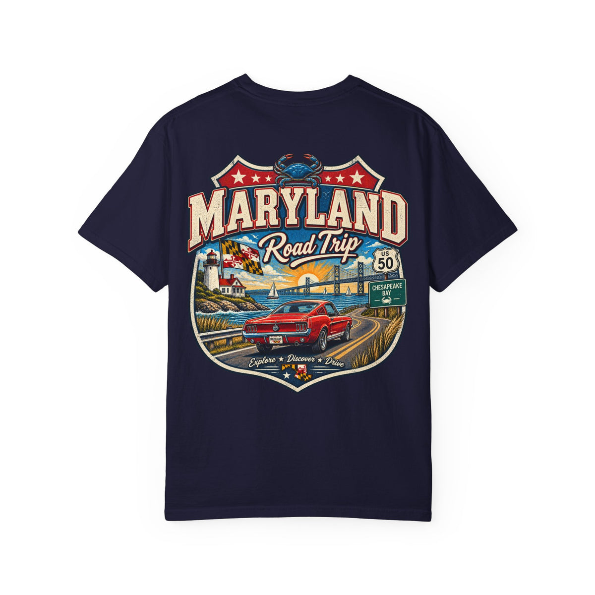 Maryland Road Trip Unisex Comfort Color 1717 Streetwear Graphic Tee