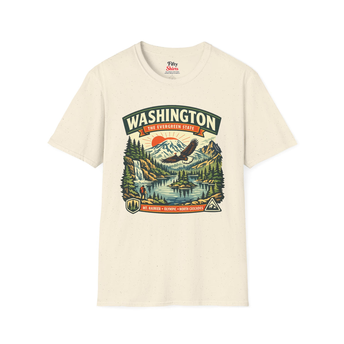 Washington Evergreen State Adventure Unisex Softstyle T Shirt State Pride Graphic Tee Collections FS03