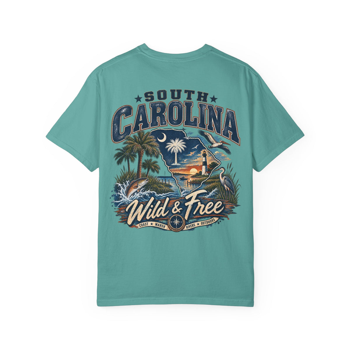 South Carolina Wild & Free Unisex Comfort Color 1717 Streetwear Graphic Tee