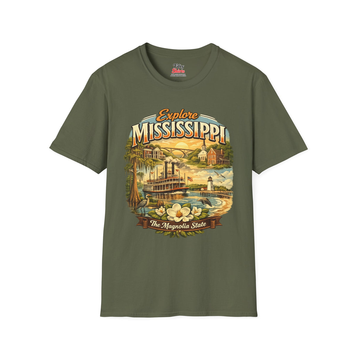Explore Mississippi Unisex Softstyle T Shirt State Pride Graphic Tee Collections FS03