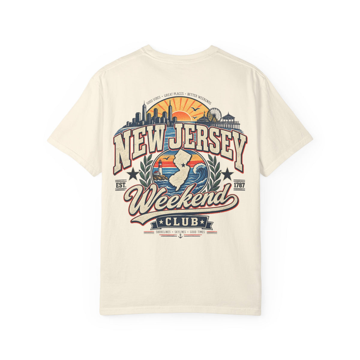 New Jersey Weekend Club Unisex Comfort Color 1717 Streetwear Graphic Tee