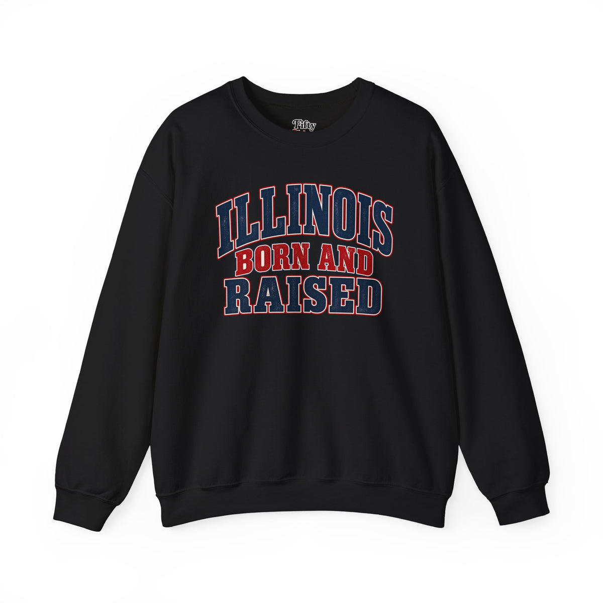 Illinois Born and Raised Classic Heritage Unisex Sweatshirt Graphic